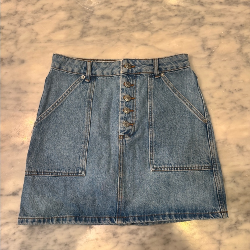 Topshop Blue A-line Mini Skirt Casual